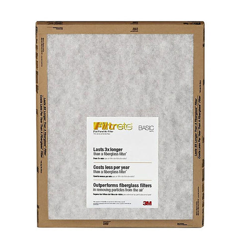 3M - FPL03-2PK-24 - Filtrete 20 in. W X 25 in. H X 1 in. D Synthetic 1 MERV Flat Panel Filter 2 pk