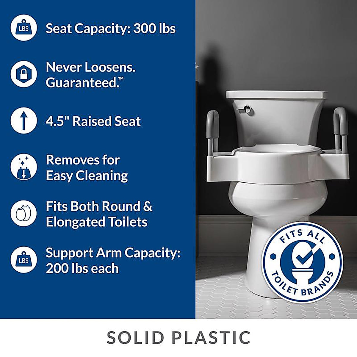 Bemis - 7YA04505T 000 - Clean Shield Round White Polypropylene Toilet Riser