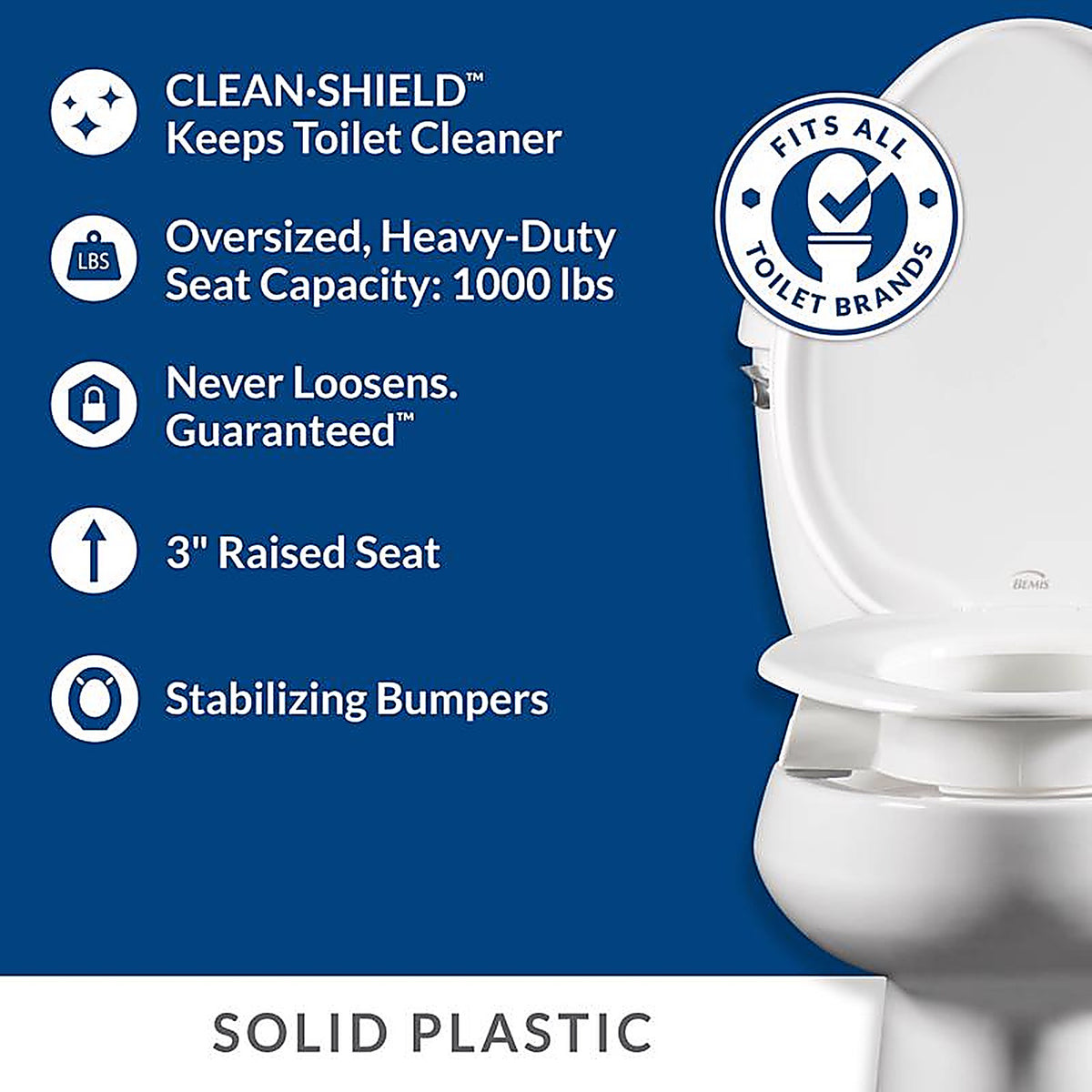 Bemis - R05310TSS 000 - Independence Assurance Round White Plastic Toilet Seat