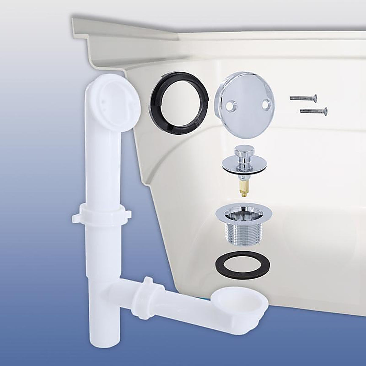Danco - 9D00051933 - 1-1/2 in. D Chrome Plated Plastic Tub Drain Kit