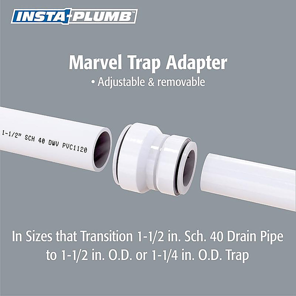 Keeney - 96IPK - insta plumb 1-1/4 in. D Plastic Trap Adapter