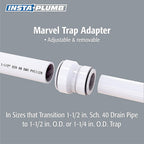 Keeney - 96IPK - insta plumb 1-1/4 in. D Plastic Trap Adapter