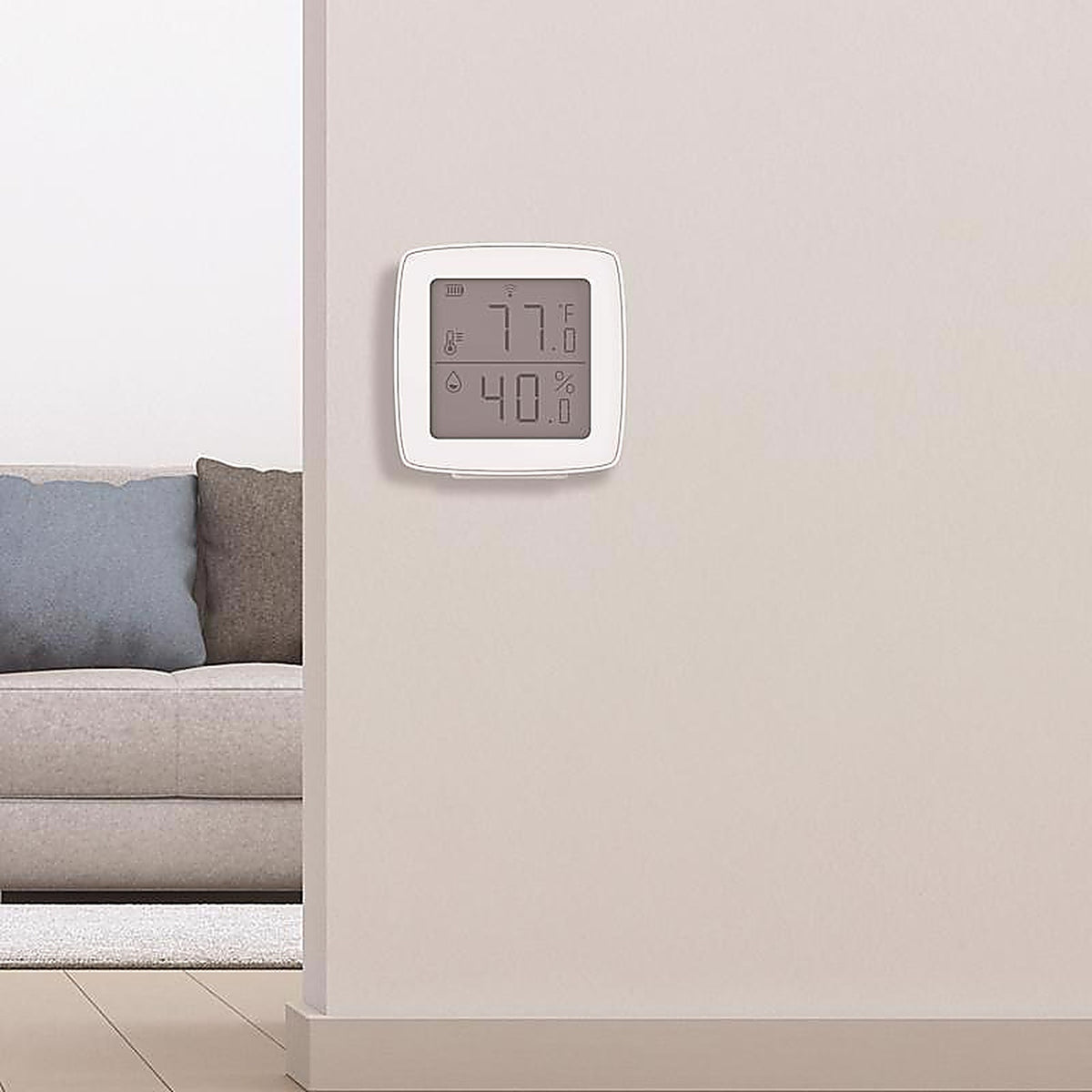 Feit Electric - TEMP/WIFI - Built In WiFi Heating and Cooling Push Buttons Temperature & Humidity Sensor