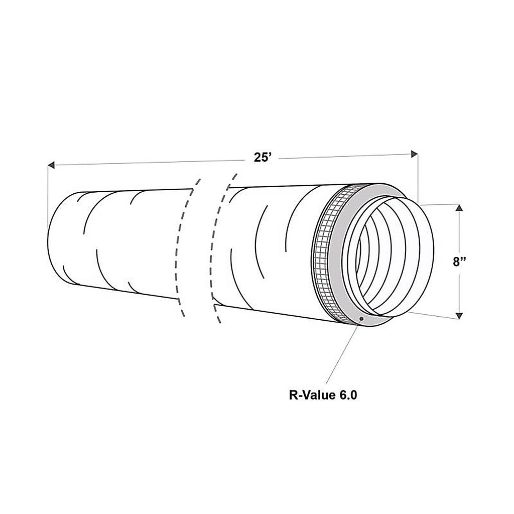 Imperial - MEA-0825-6 - 25 ft. L X 8 in. D Silver Poly Duct