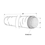 Imperial - MEA-0825-6 - 25 ft. L X 8 in. D Silver Poly Duct