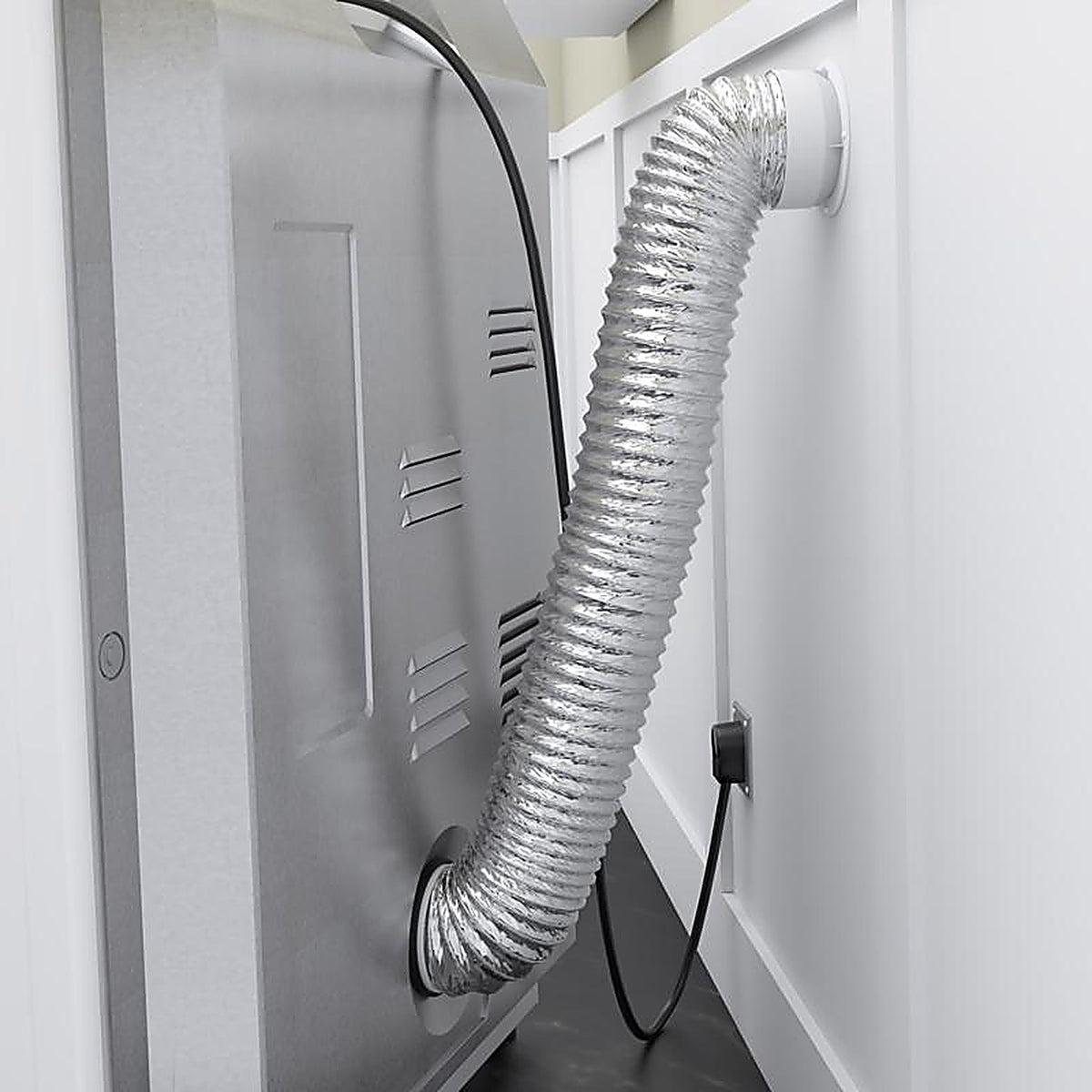 Imperial - VT0763 - 6 ft. L X 4 in. D Silver/White Aluminum/Plastic Semi-Rigid Dryer Vent Kit