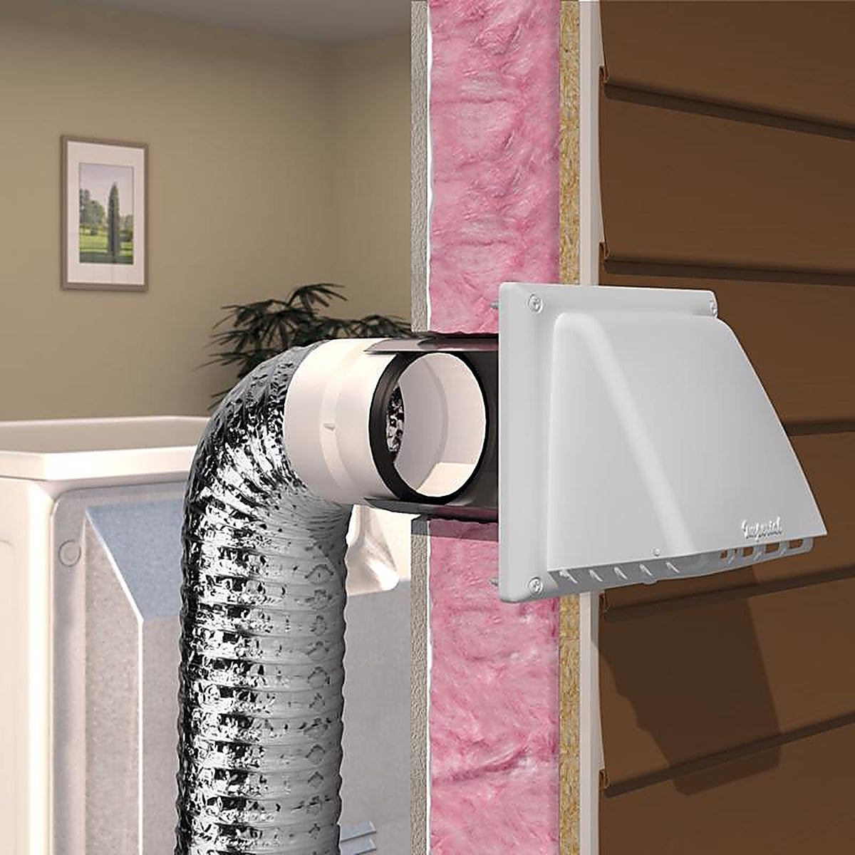 Imperial - VT0763 - 6 ft. L X 4 in. D Silver/White Aluminum/Plastic Semi-Rigid Dryer Vent Kit