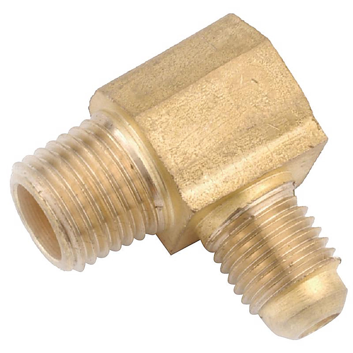 Anderson Metals - 754049-0608AH - 3/8 in. Flare Elbow in. X 1/2 in. D MIP Brass 90 Degree Elbow