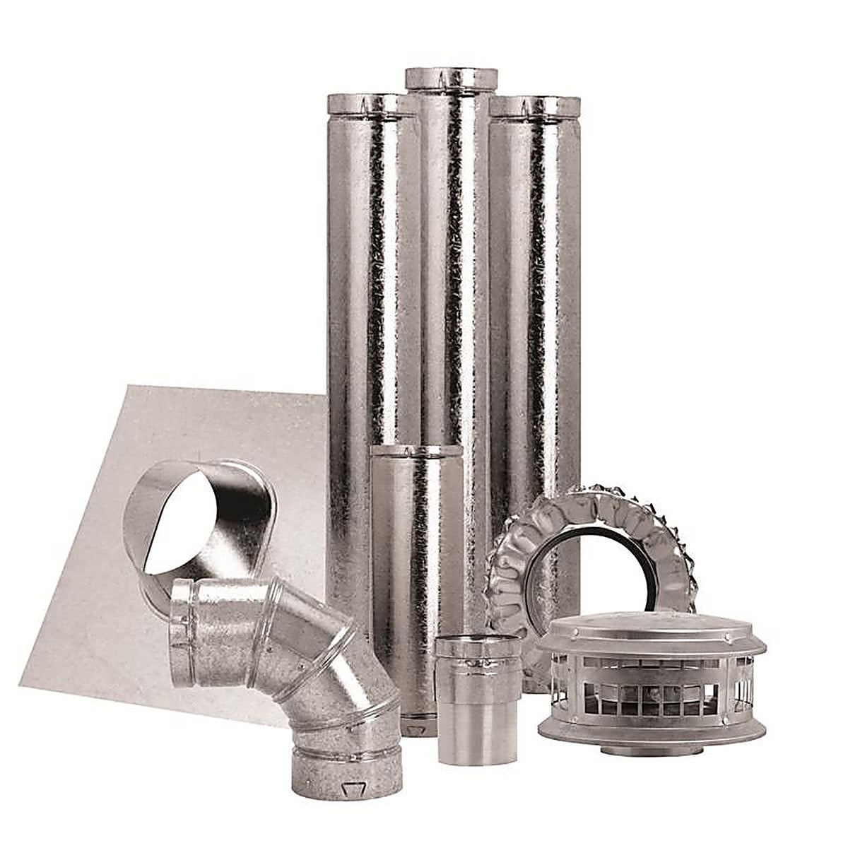 DuraVent - 4BV-KNT - 4 in. D X 84 in. L Aluminum/Galvanized Steel Vent Pipe Kit