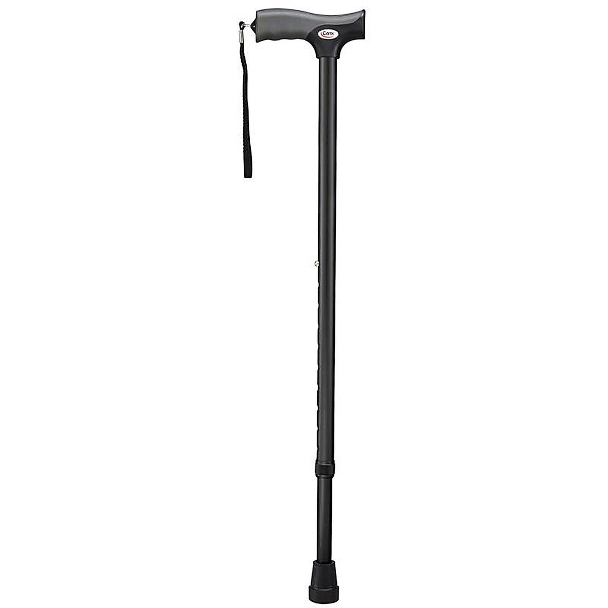 Carex - FGA52000 0000 - Black Soft-Grip Walking Cane w/Strap Aluminum/Plastic 40 in. H X 5.2 in. L