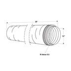 Imperial - MEA-1225-8 - 25 ft. L X 12 in. D Silver Poly Duct