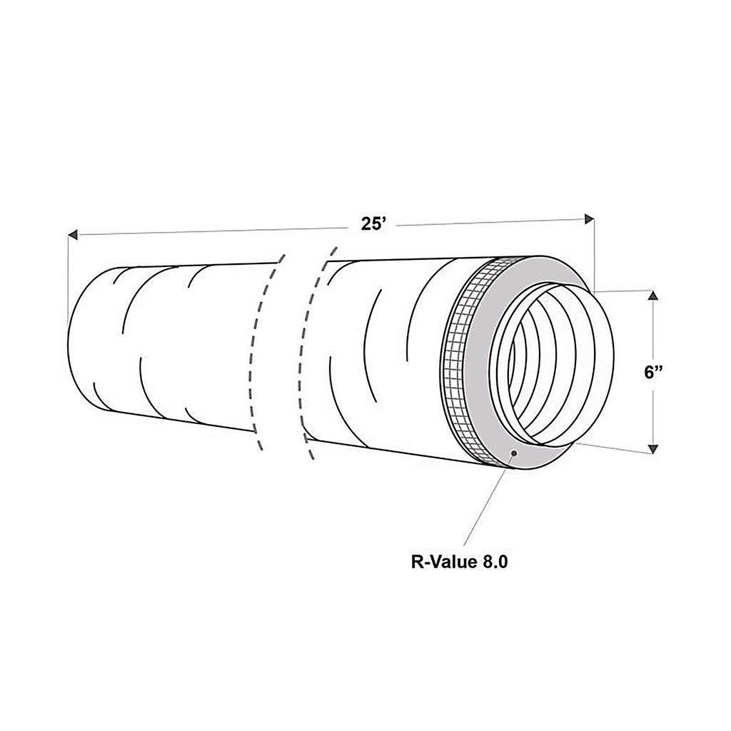 Imperial - MEA-0625-8 - 25 ft. L X 6 in. D Silver Poly Duct