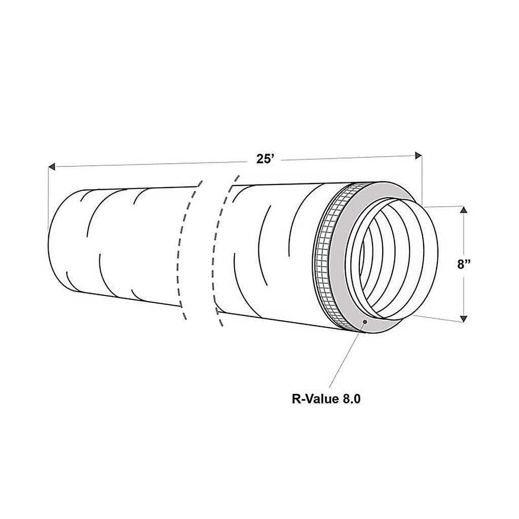 Imperial - MEA-0825-8 - 25 ft. L X 8 in. D Silver Poly Duct