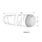 Imperial - MEA-0825-8 - 25 ft. L X 8 in. D Silver Poly Duct