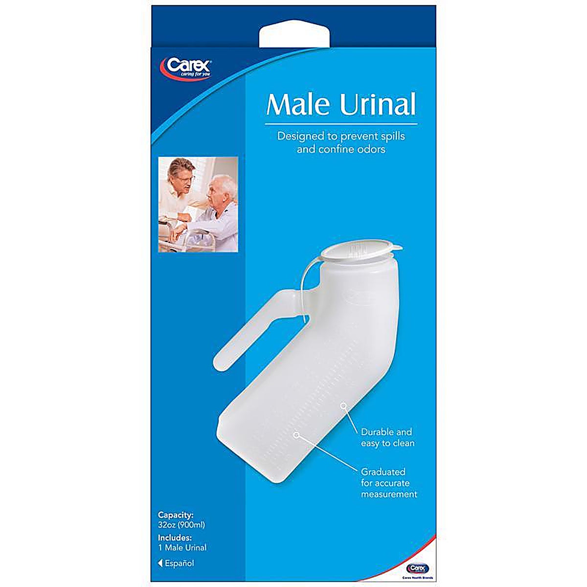 Carex - FGP70700 0000 - White Male Urinal 32 oz 1 pk