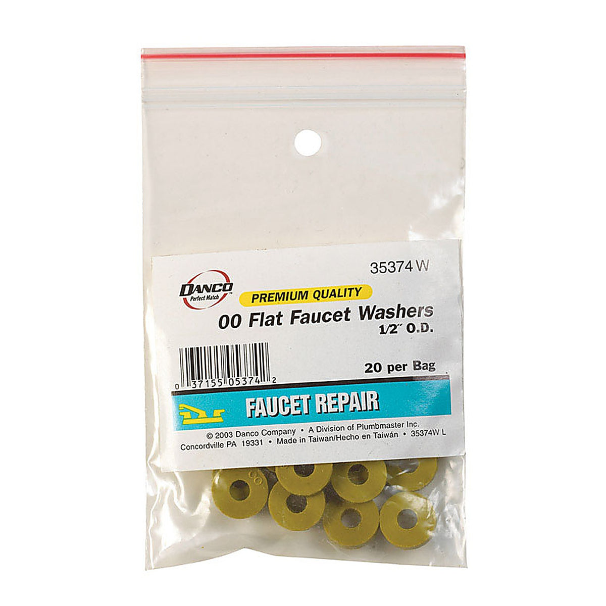 Danco - 35374W - 1/4 in. D Rubber Washer 20 pk
