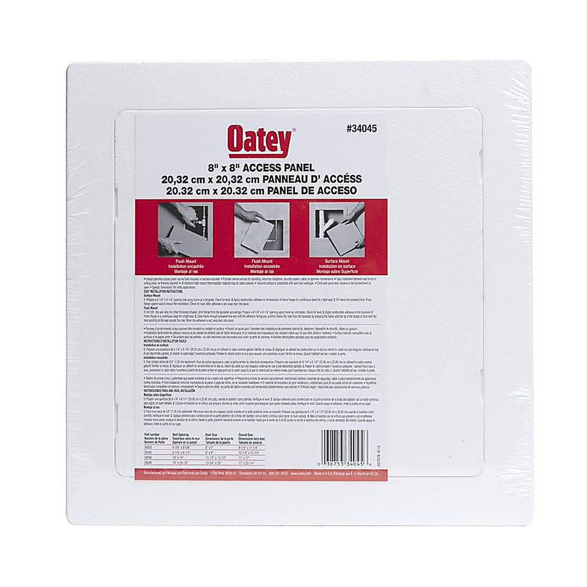 Oatey - 34055 - Snap-In Access Panel with Frame
