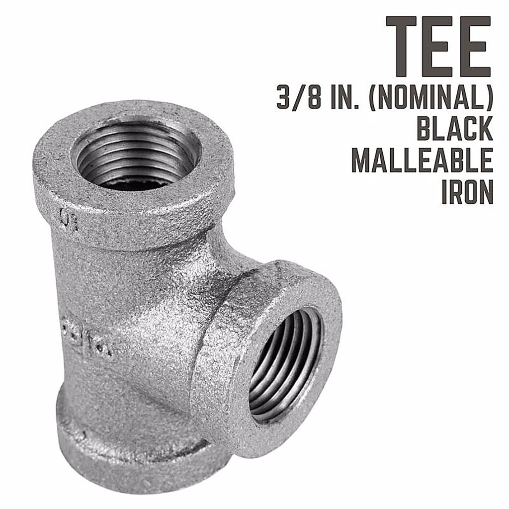 STZ Industries - 310T-38 - 3/8 in. FIP each X 3/8 in. D FIP Black Malleable Iron Tee