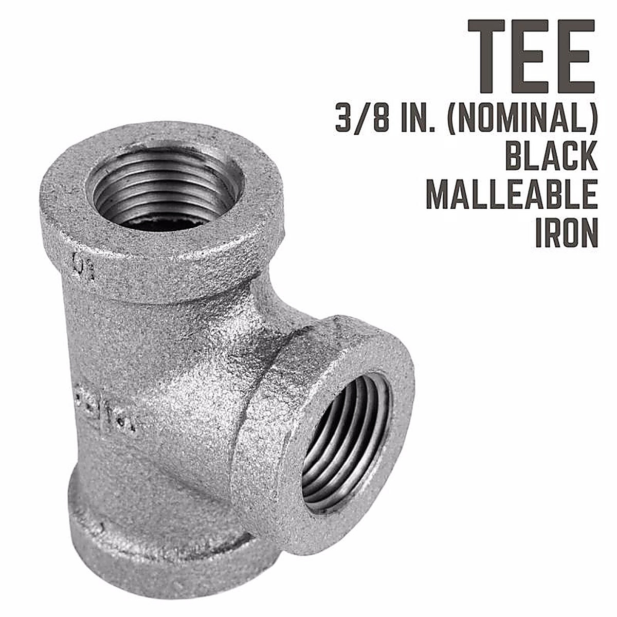 STZ Industries - 310T-38 - 3/8 in. FIP each X 3/8 in. D FIP Black Malleable Iron Tee