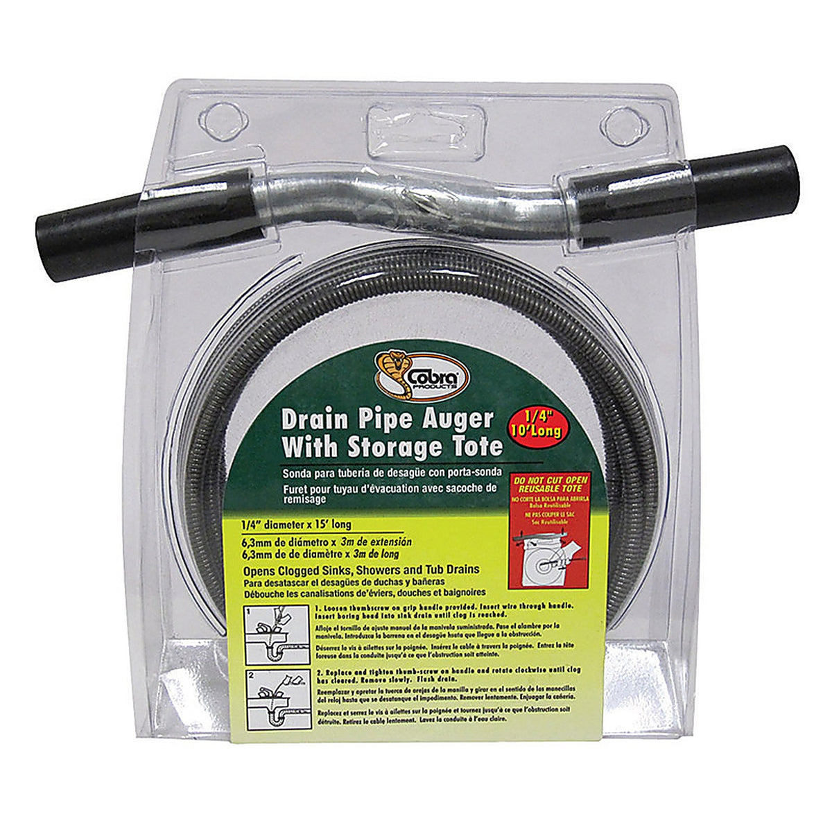 Cobra - 10100 - 10 ft. L Drain Pipe Auger
