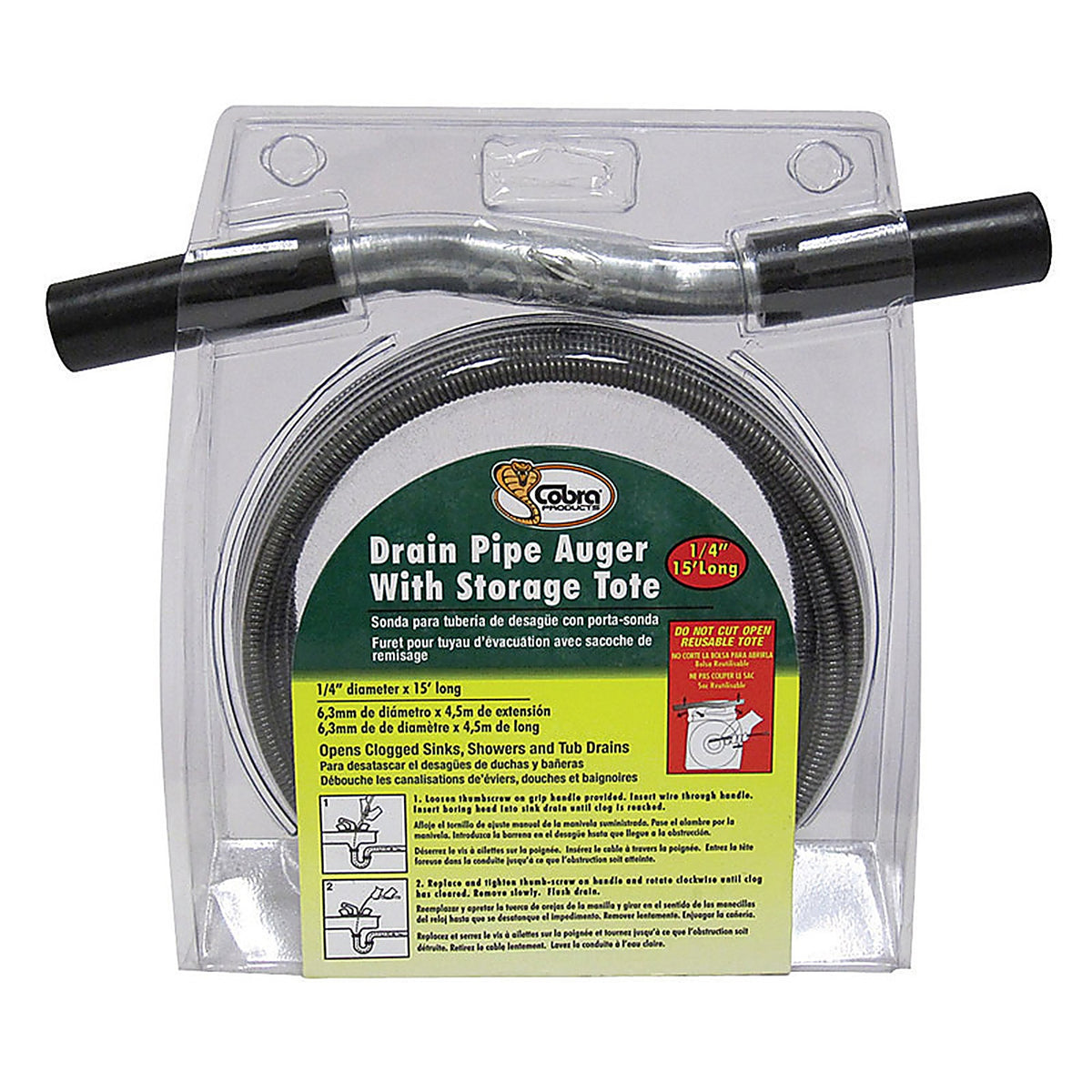 Cobra - 10150 - 15 ft. L Drain Pipe Auger