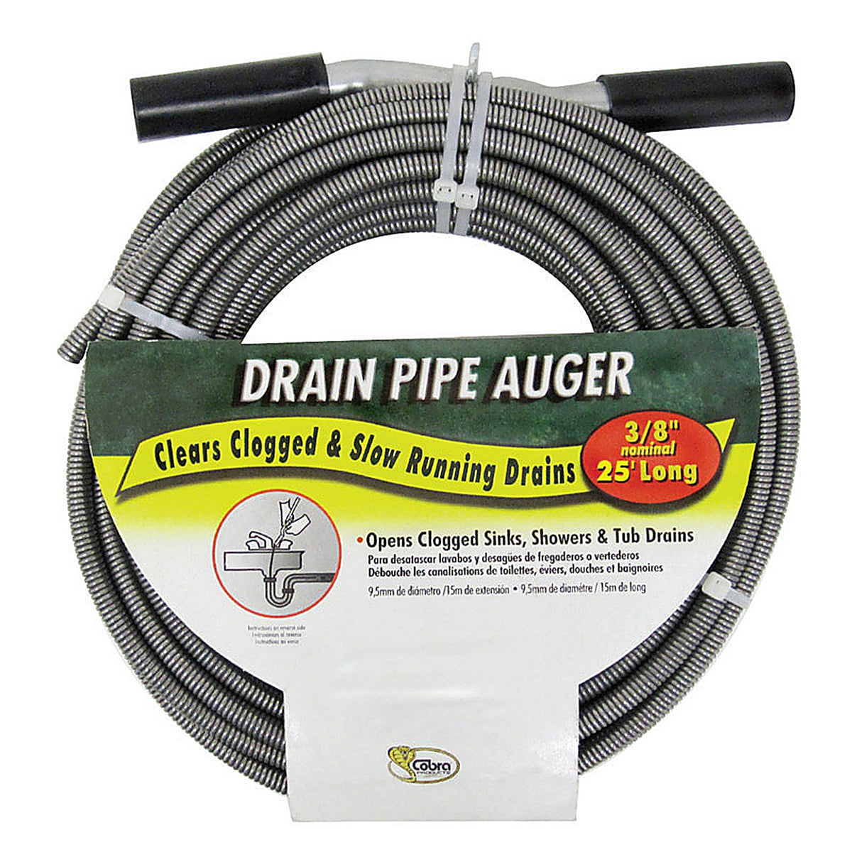 Cobra - CBR20250 - 25 ft. L Drain Pipe Auger