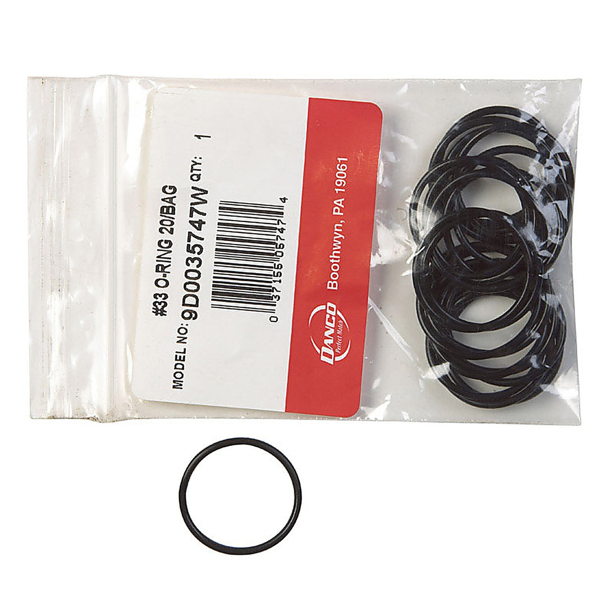 Danco - 35747W - 1-1/16 in. D X 15/16 in. D #33 Rubber O-Ring 20 pk