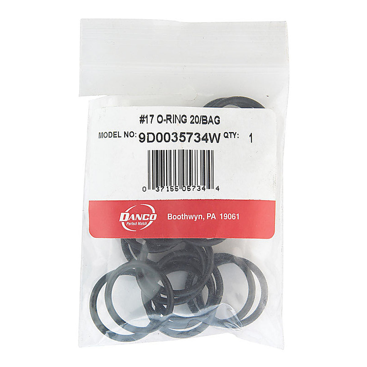 Danco - 35734W - 1.06 in. D X 0.88 in. D Rubber O-Ring 20 pk