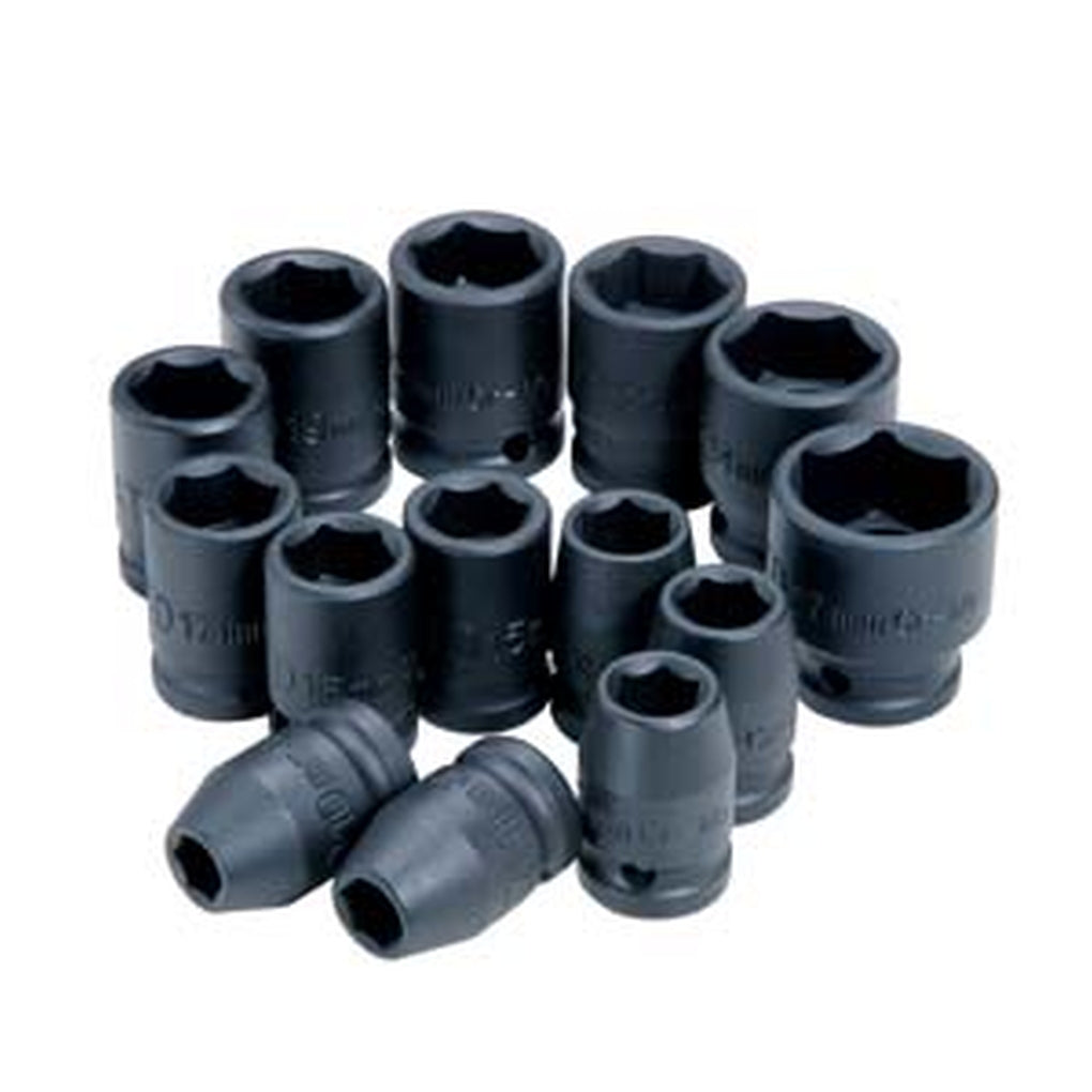 ATD - 4106 - 14 Pc. 1/2 in Drive 6 Point Metric Standard Impact Socket Set