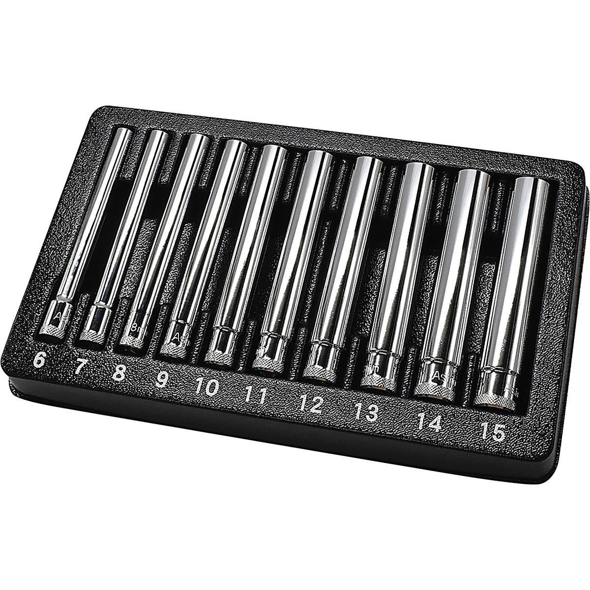 Astro Pneumatic - 4111 - 10Pc 1/4 Inch Drive Extra Deep Metric Socket Set 6-15 mm