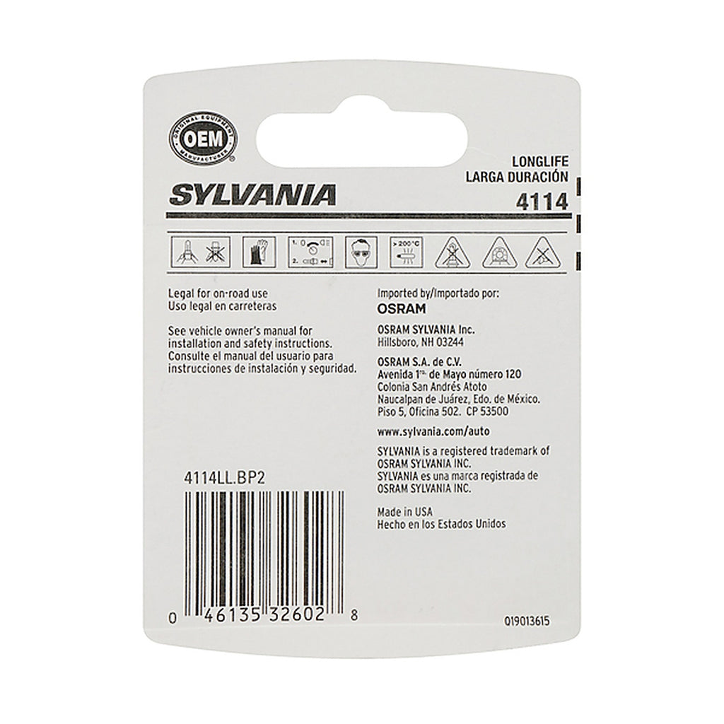 Sylvania - 4114LLBP2 - 4114 Long Life Mini Bulb, 2 Pack