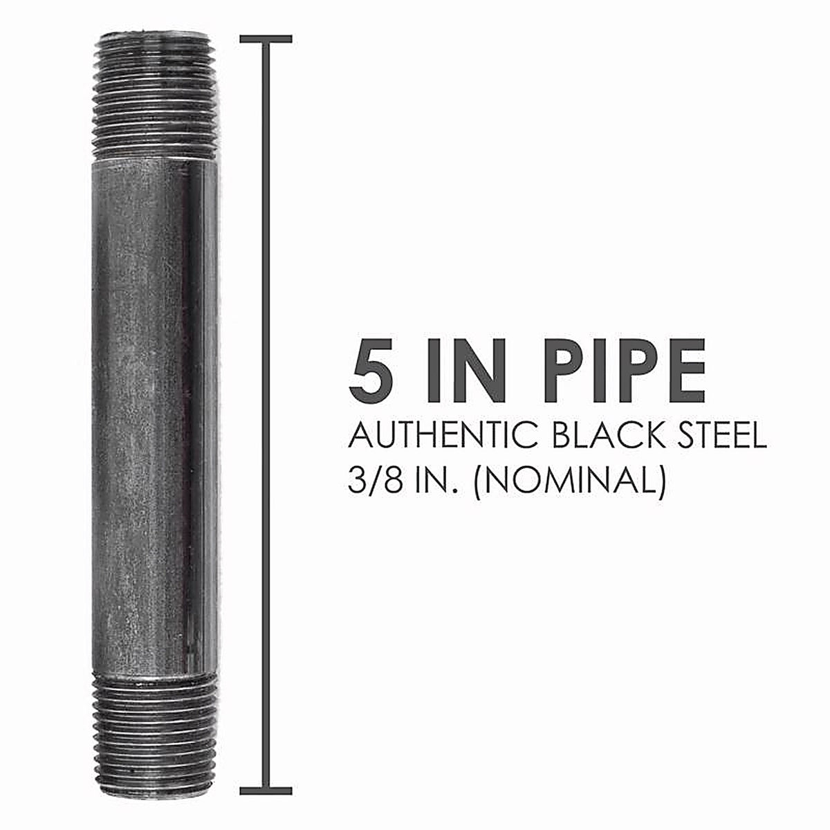 Mueller - 582-050AH - 3/8 in. MPT x 5 in. L Black Steel Nipple
