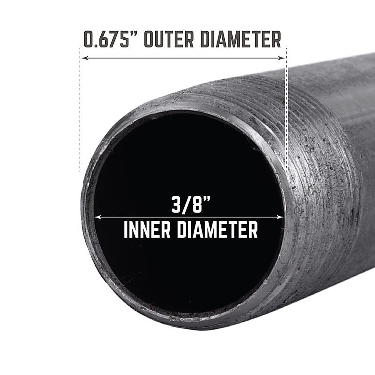 Mueller - 582-050AH - 3/8 in. MPT x 5 in. L Black Steel Nipple