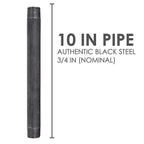 STZ Industries - 302U34X10 - 3/4 in. MIP each X 3/4 in. D MIP Black Steel 10 in. L Nipple