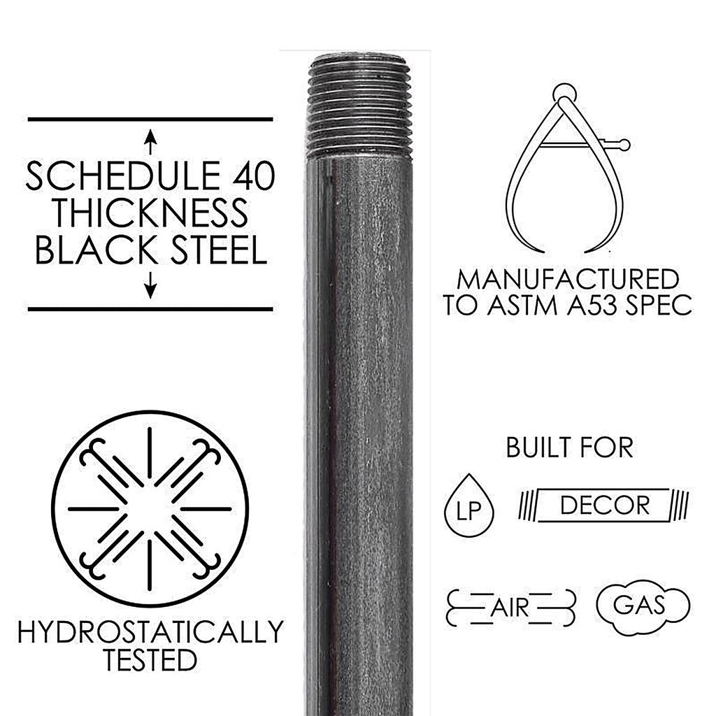 STZ Industries - 302U34X10 - 3/4 in. MIP each X 3/4 in. D MIP Black Steel 10 in. L Nipple