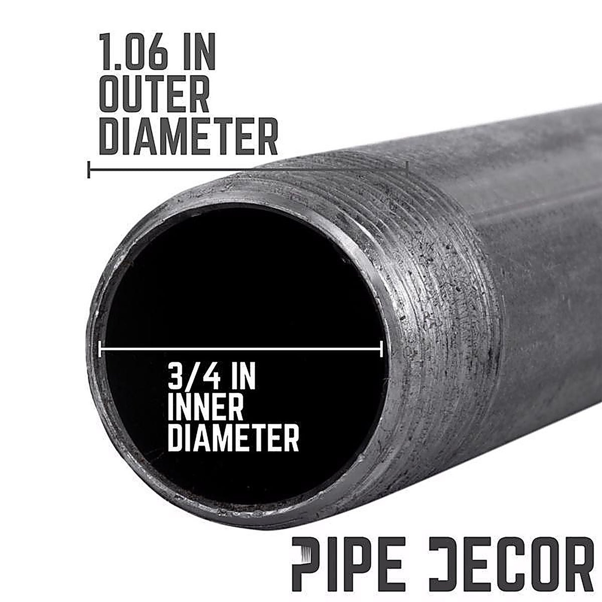 STZ Industries - 302U34X10 - 3/4 in. MIP each X 3/4 in. D MIP Black Steel 10 in. L Nipple