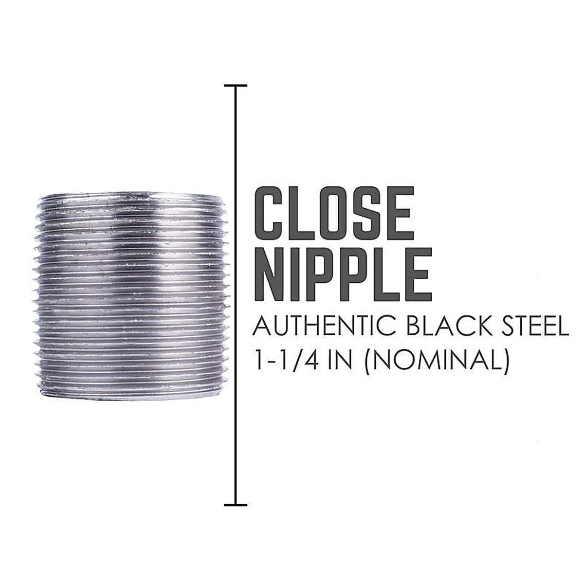 STZ Industries - 300U114XCL - 1-1/4 in. MIP each X 1-1/4 in. D MIP Black Steel Close Nipple