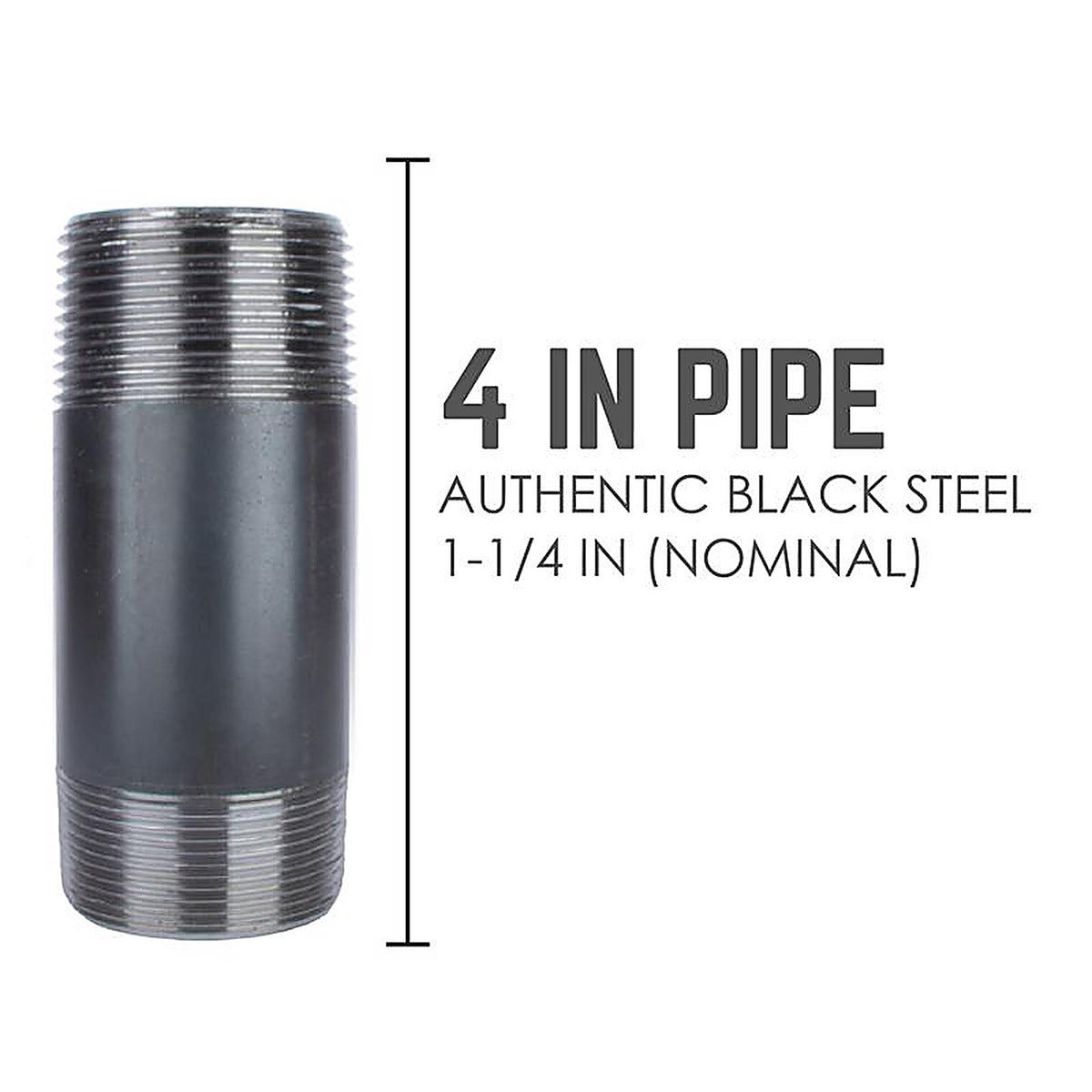 STZ Industries - 300U114X4 - 1-1/4 in. MIP each X 1-1/4 in. D MIP Black Steel 4 in. L Nipple