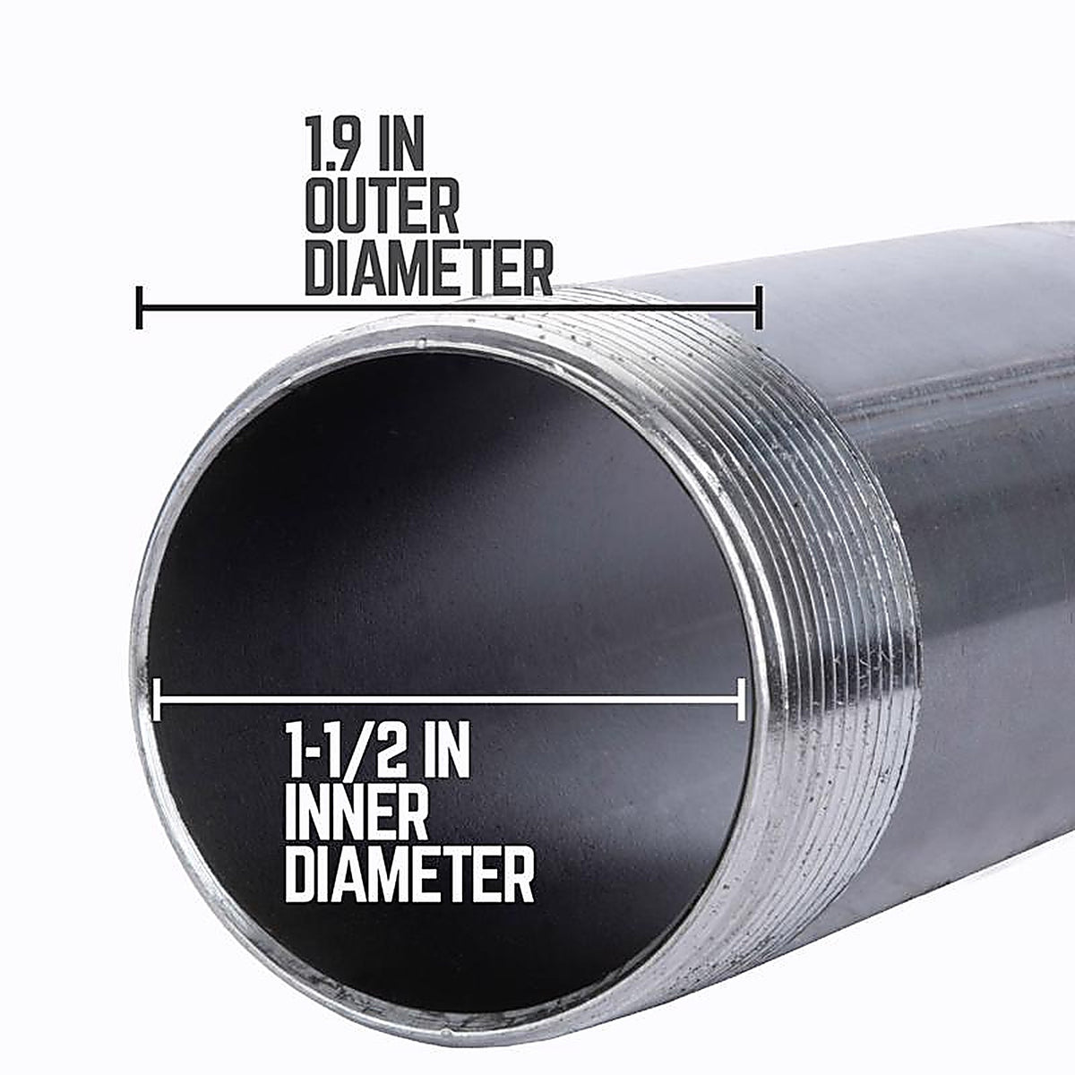 STZ Industries - 300U112X2 - 1-1/2 in. MIP each X 1-1/2 in. D MIP Black Steel 2 in. L Nipple