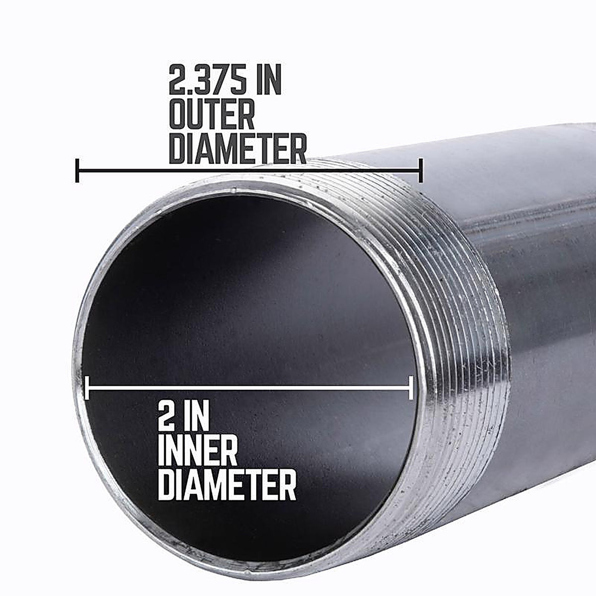 STZ Industries - 300U2X212 - 2 in. MIP each X 2 in. D MIP Black Steel 2-1/2 in. L Nipple
