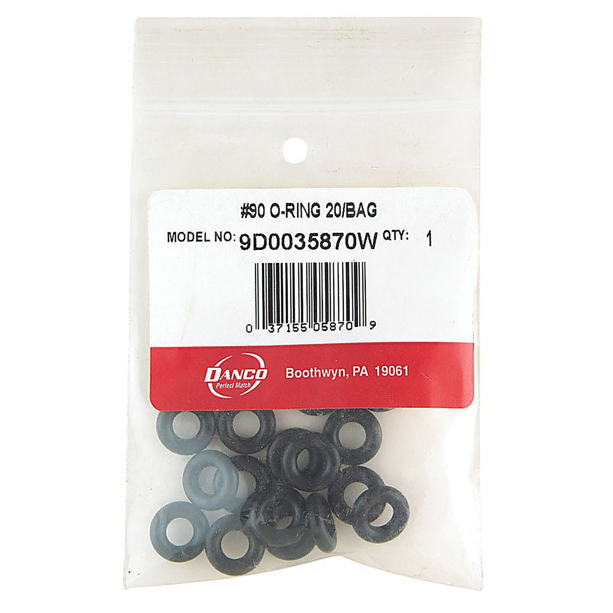 Danco - 35870W - 1/2 in. D X 1/4 in. D Rubber O-Ring 20 pk