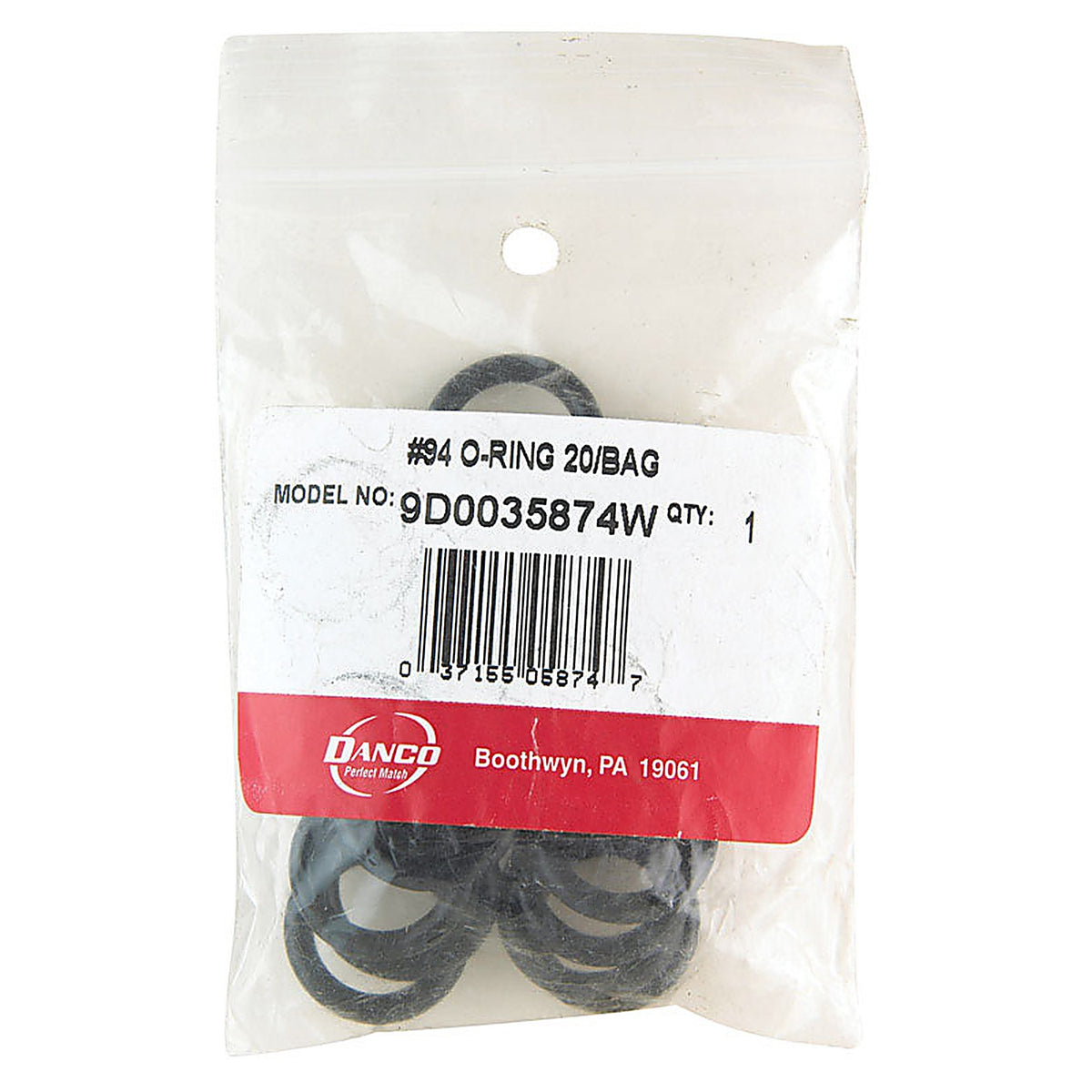 Danco - 35874W - 7/8 in. D X 5/8 in. D #94 Rubber O-Ring 20 pk