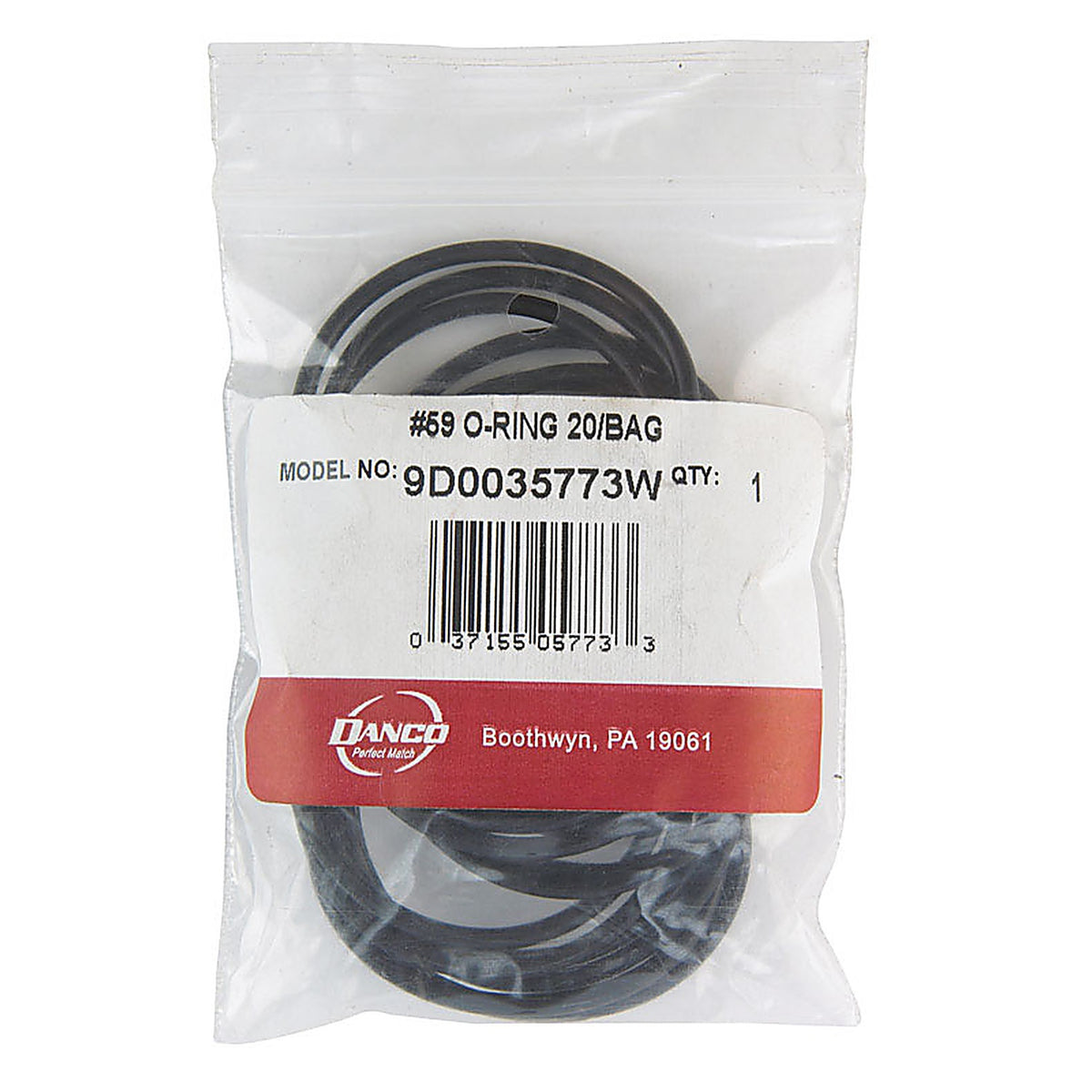 Danco - 35773W - 1.88 in. D X 1.69 in. D Rubber O-Ring 20 pk