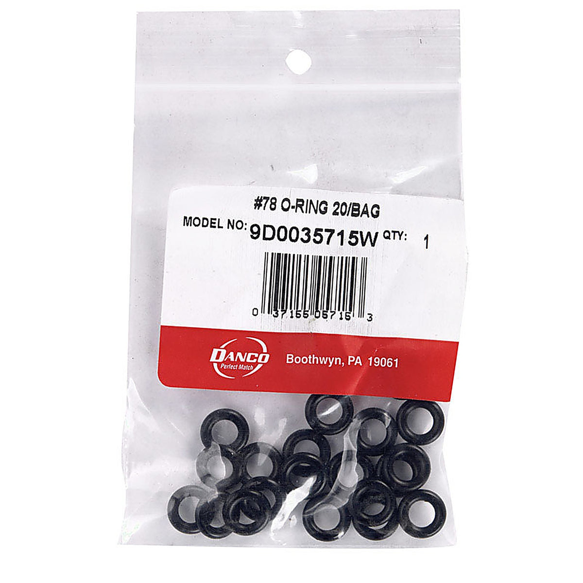 Danco - 35715W - 7/16 in. D X 1/4 in. D Rubber O-Ring 20 pk