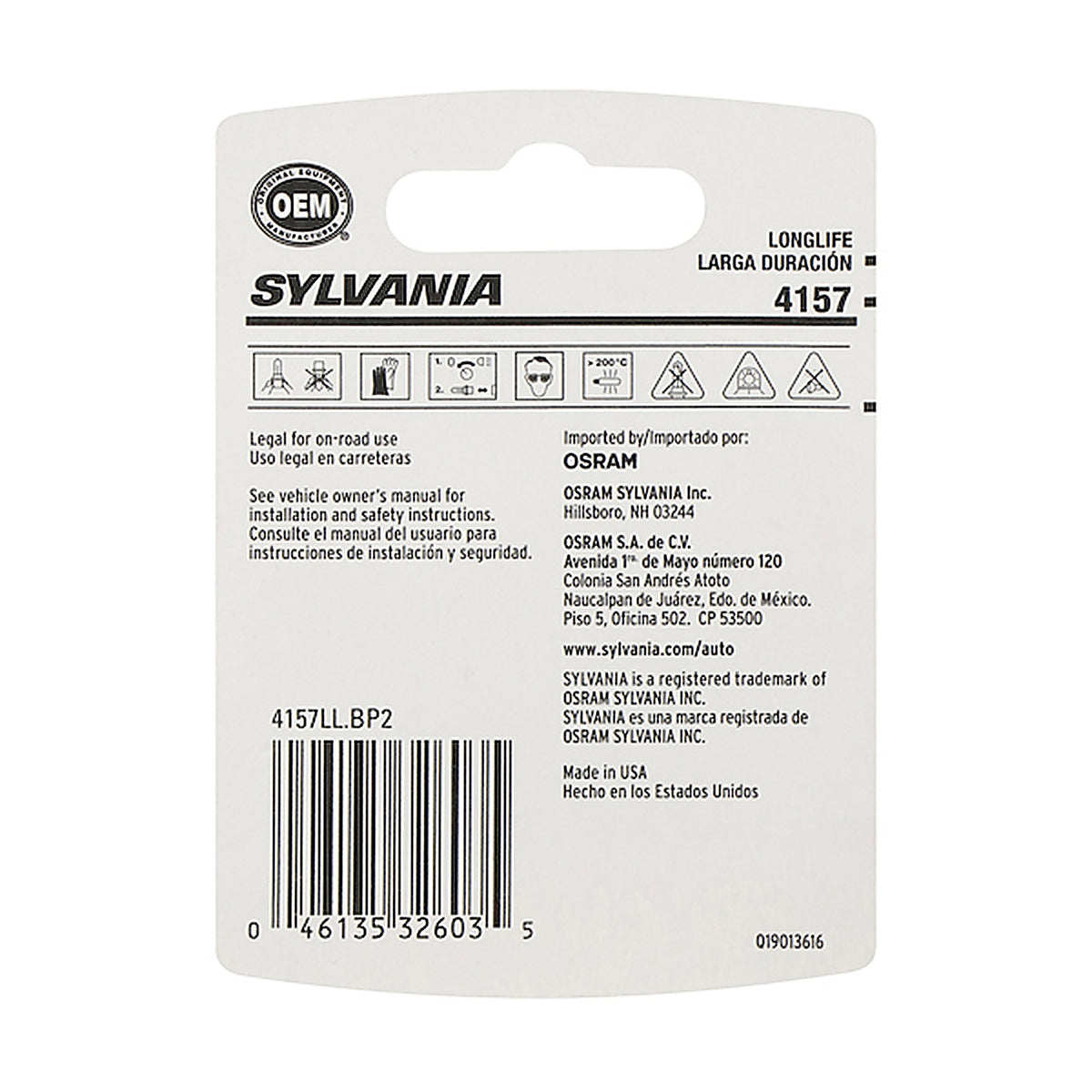 Sylvania - 4157LLBP2 - 4157 Long Life Mini Bulb, 2 Pack
