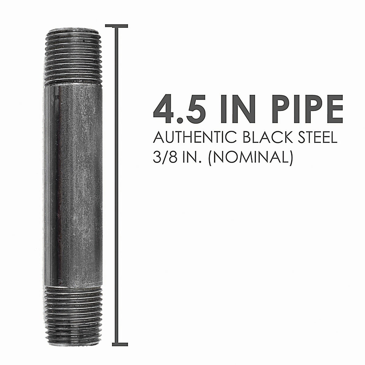Mueller - 582-045AH - 3/8 in. MPT x 4-1/2 in. L Black Steel Nipple