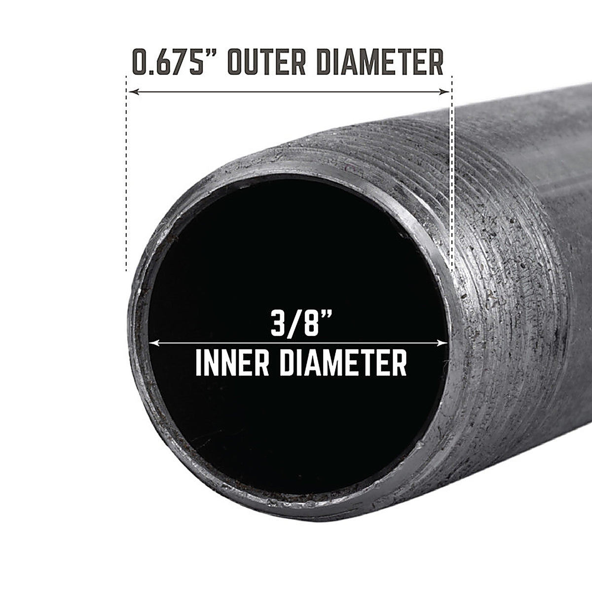 Mueller - 582-045AH - 3/8 in. MPT x 4-1/2 in. L Black Steel Nipple