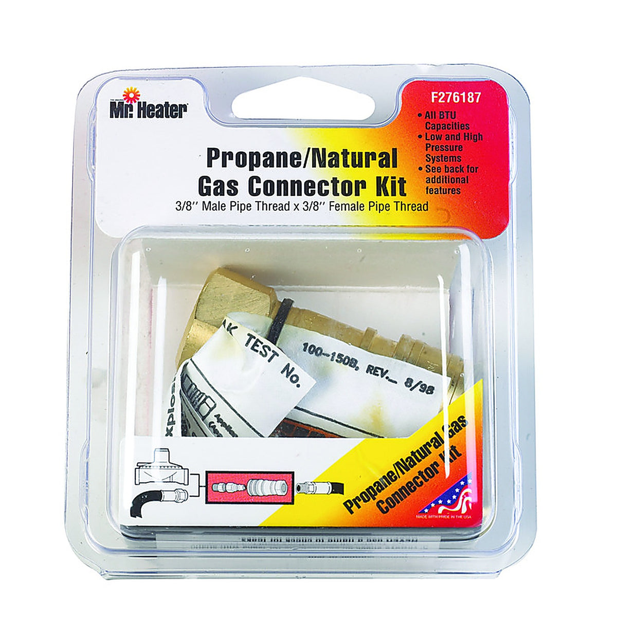 Mr. Heater - F276187 - 3/8 in. Dia. x 3/8 in. Dia. Brass Male Pipe Thread x Female Flare Excess Flow Male Plug