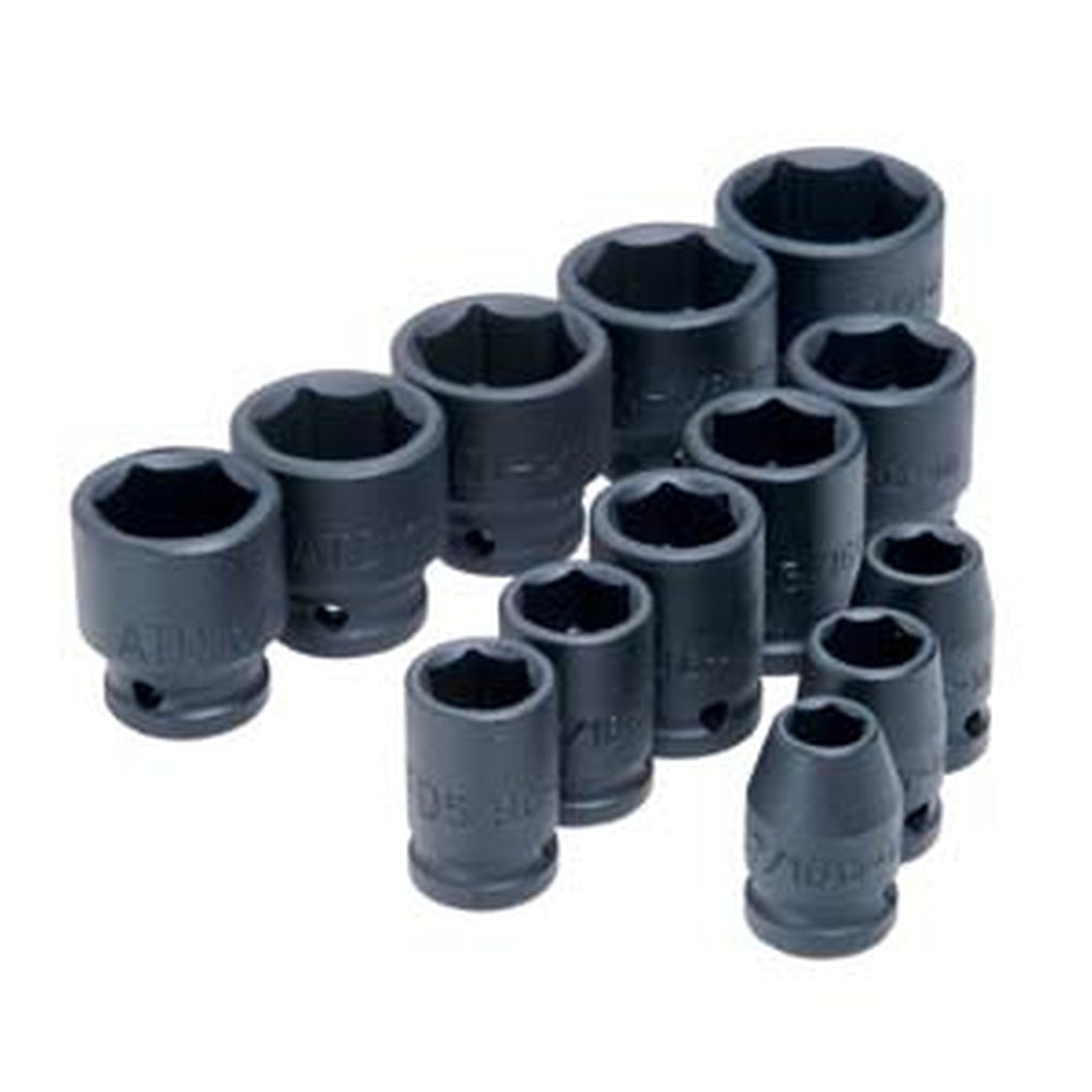 ATD - 4202 - 13 Pc. 1/2 in Drive 6 Point SAE Standard Impact Socket Set