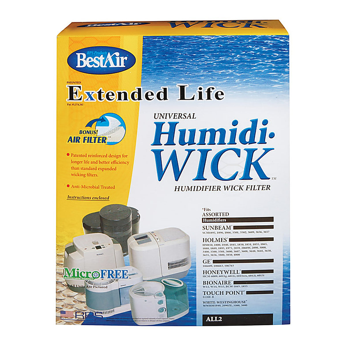 BestAir - ALL-2-PDQ-3 - Humidifier Wick 1 pk